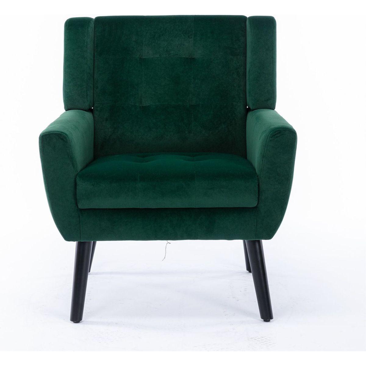 Modern Soft Velvet Material Ergonomics Accent Chair Living Room Chair Bedroom Chair Home Chair With Black Legs For Indoor Home - Streamdale Furniture