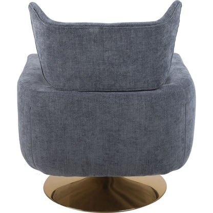 Classic Mid-Century 360-degree Swivel Accent Chair, Dusty Blue Linen