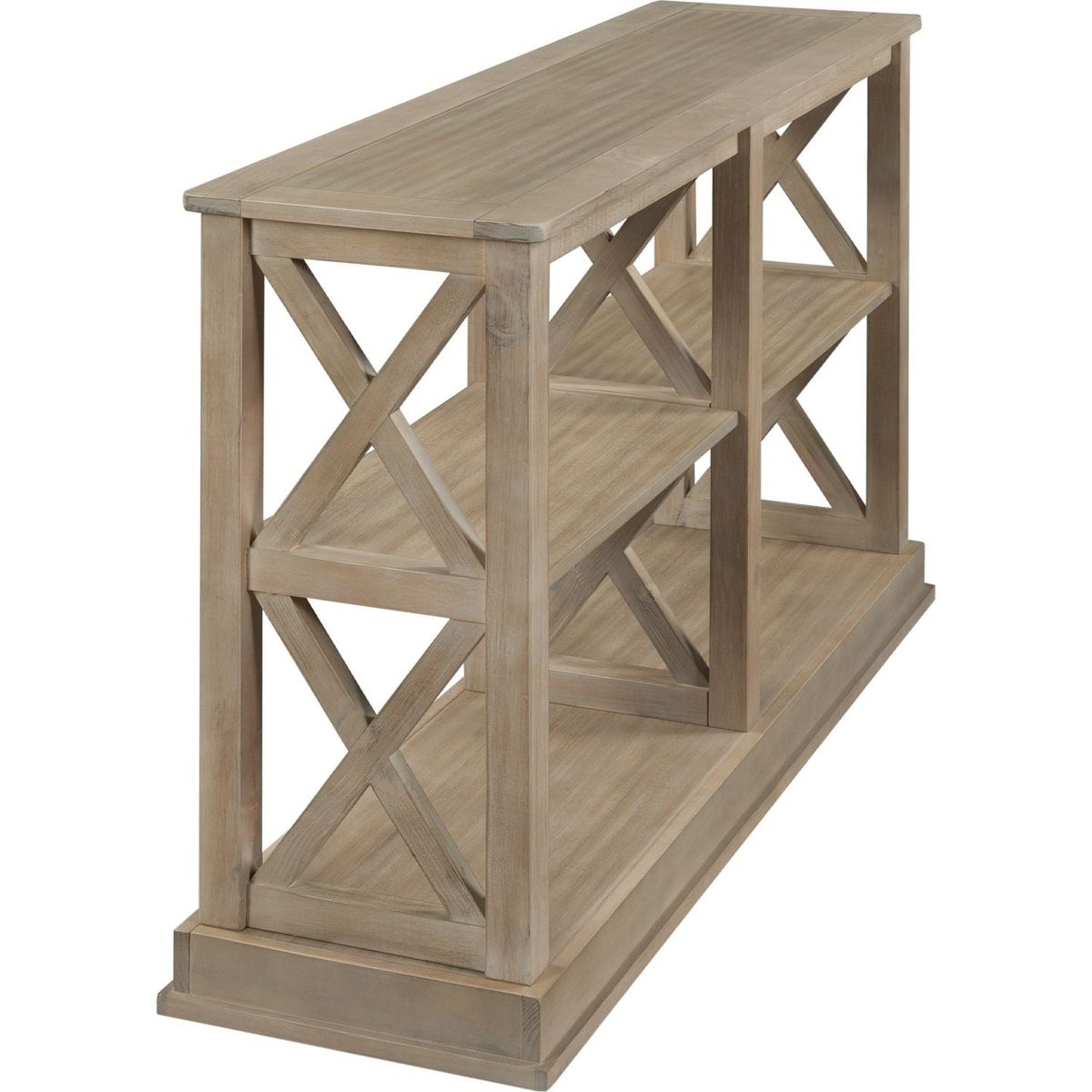 Console Table with 3-Tier Open Storage Spaces and " X"