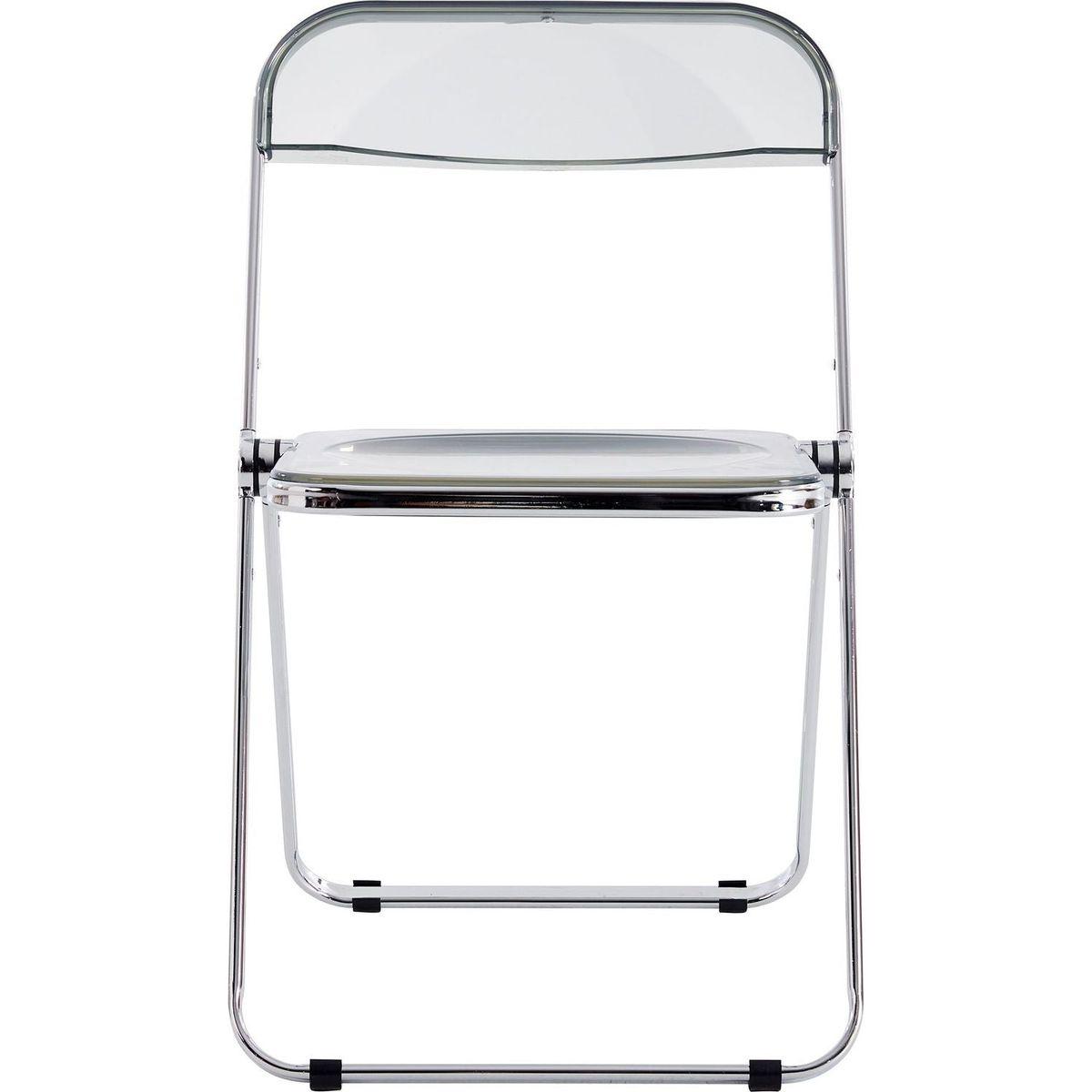 Gray Clear Transparent Folding Chair Chair Pc Plastic Living Room Seat