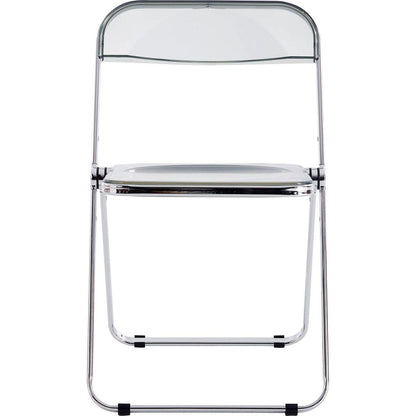 Gray Clear Transparent Folding Chair Chair Pc Plastic Living Room Seat