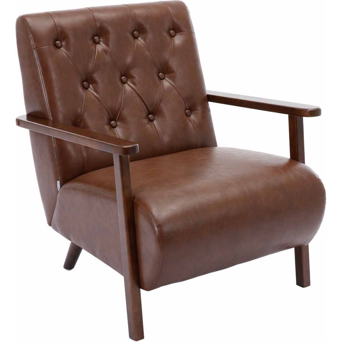 Wood Frame Armchair, Modern Accent Chair Lounge Chair for Living Room