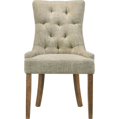 Yotam Side Chair, Beige Fabric & Salvaged Oak Finish