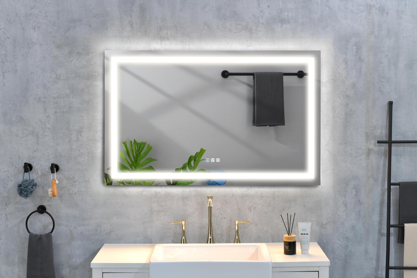 48 x 36 Inch LED Mirror Bathroom Vanity Mirrors with Lights, Wall Mounted Anti-Fog Memory Large Dimmable Front Light Makeup Mirror