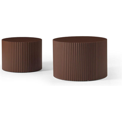 Nesting Table Set of 2, MDF Coffee Table set for Living Room/Leisure Area, Brown