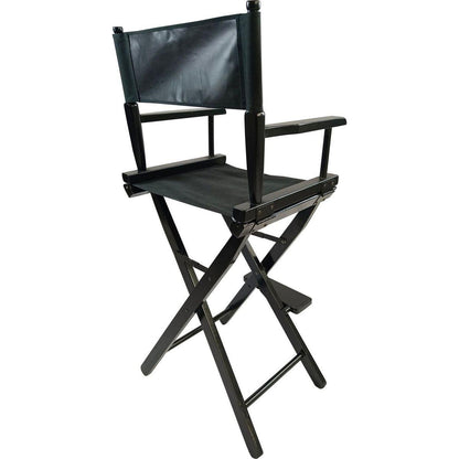 Casual Home Director's Chair, Black Frame/Black Canvas,Suitable for adults, foldable style, 2pcs/set populus