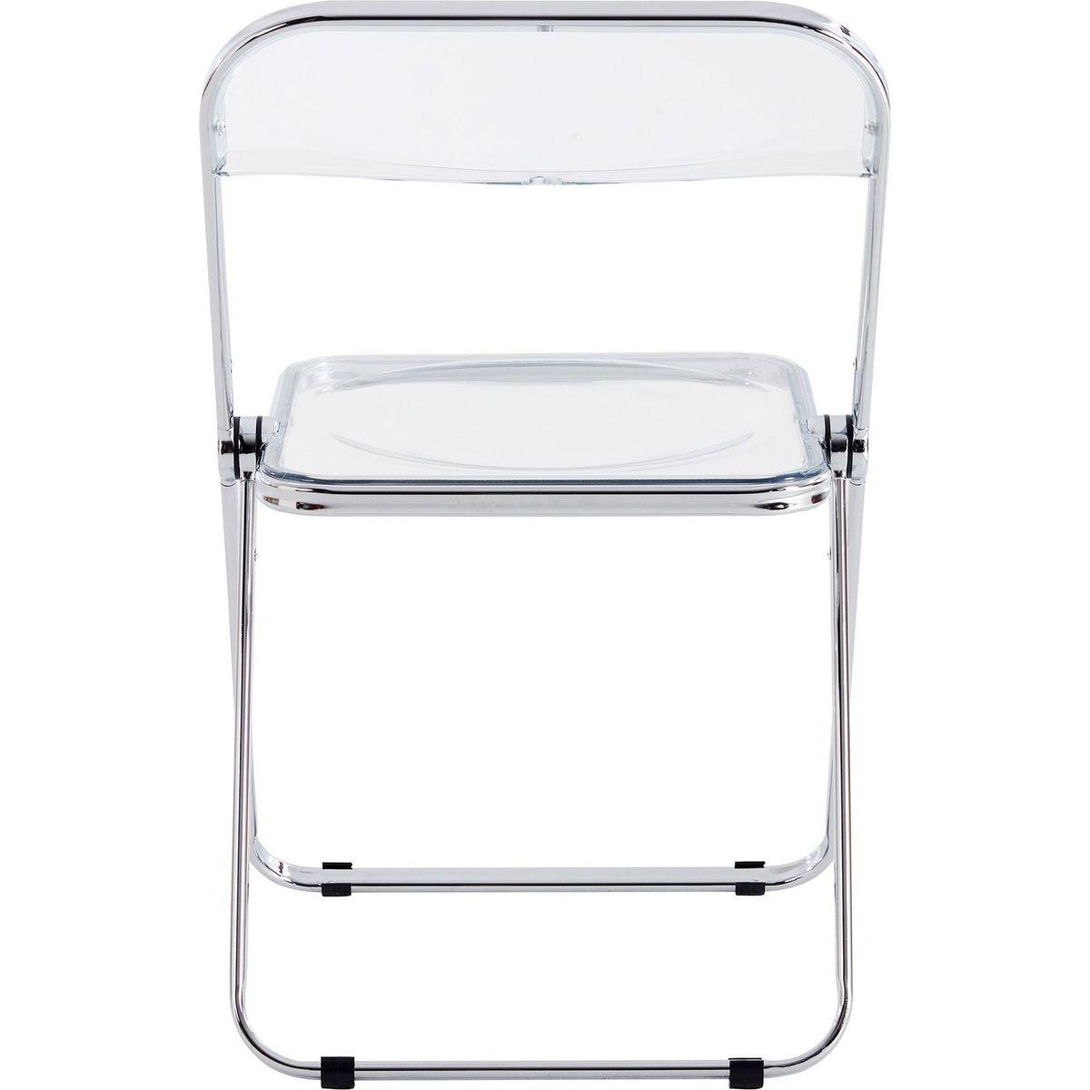 White Clear Transparent Folding Chair Chair Pc Plastic Living Room Seat 32" H x 17" W x 18" D