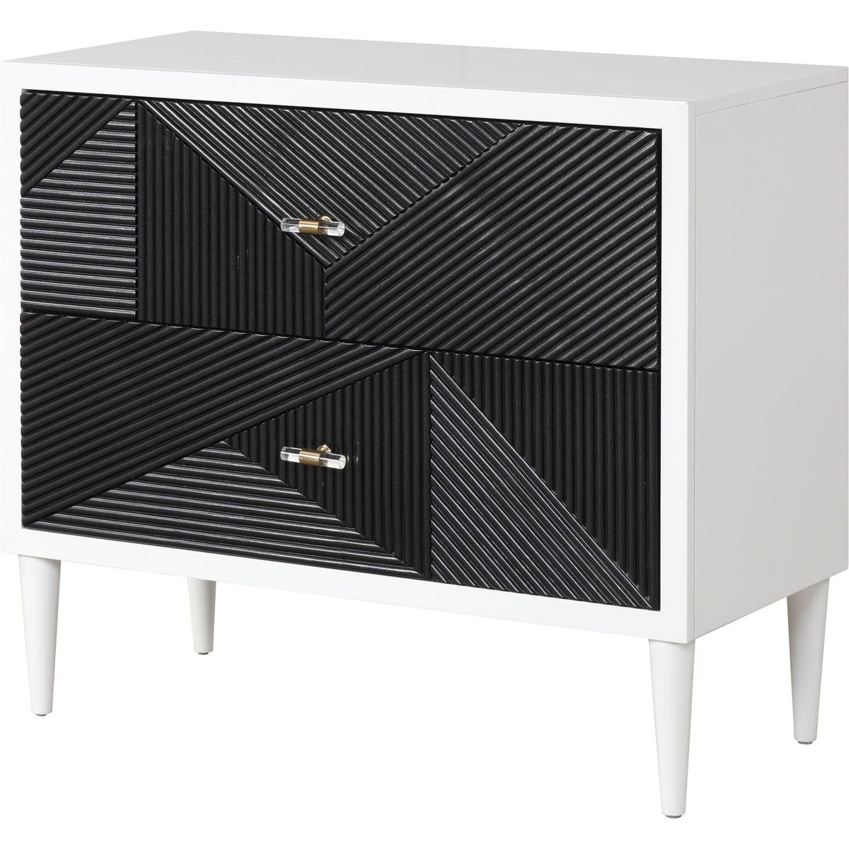 Dubni Accent Table in White & Black Finish