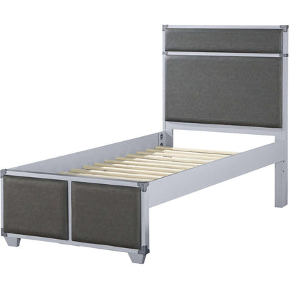 Orchest Twin Bed, Gray PU & Gray