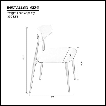 Dining Chairs set of 4, Upholstered Chairs with Metal Legs for Kitchen Dining Room Light Grey