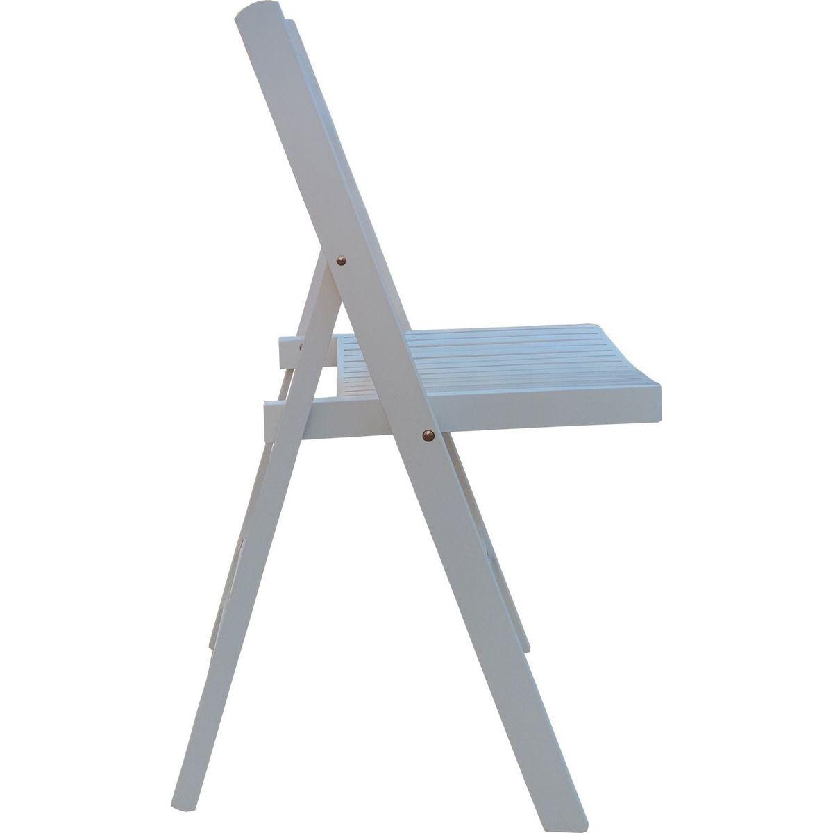 Furniture Slatted Wood Folding Special Event Chair - White, Set of 4, FOLDING CHAIR, FOLDABLE STYLE - Streamdale Furniture