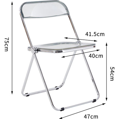 White Clear Transparent Folding Chair Chair Pc Plastic Living Room Seat 32" H x 17" W x 18" D