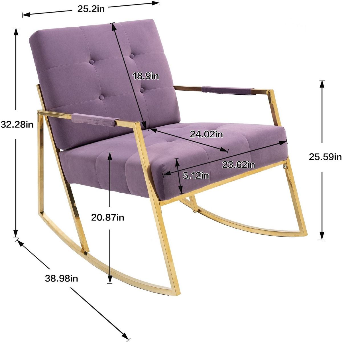 Accent Chair, leisure rocking chair with stainless steel feet