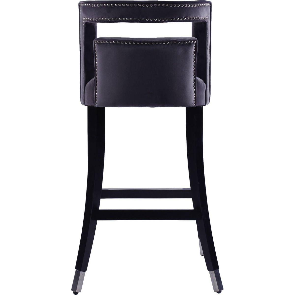 Suede Velvet Barstool with nailheads Dining Room Chair2 pcs Set - 30 inch Seater height