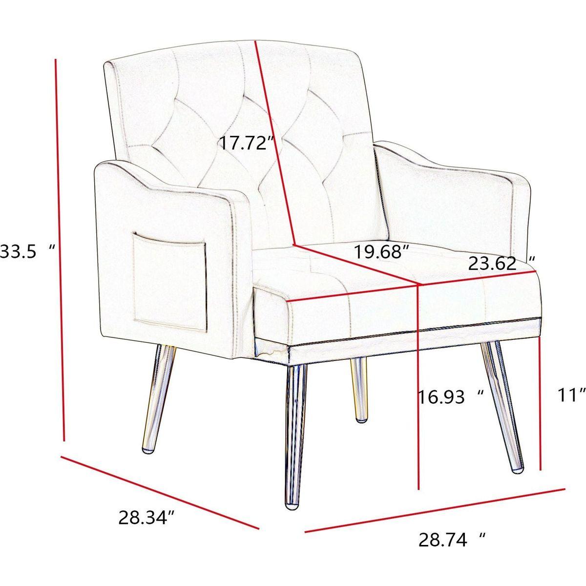 cream white velvet armchair with metal legs