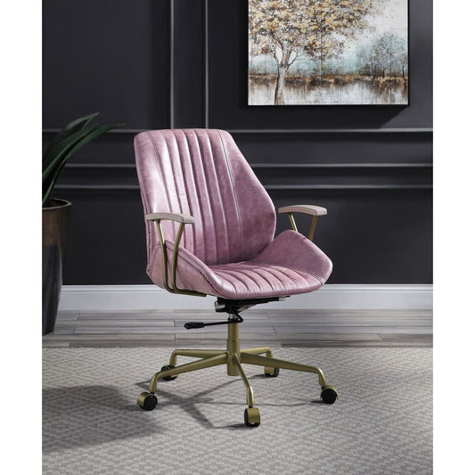 Hamilton Office Chair in Pink Top Grain Leather