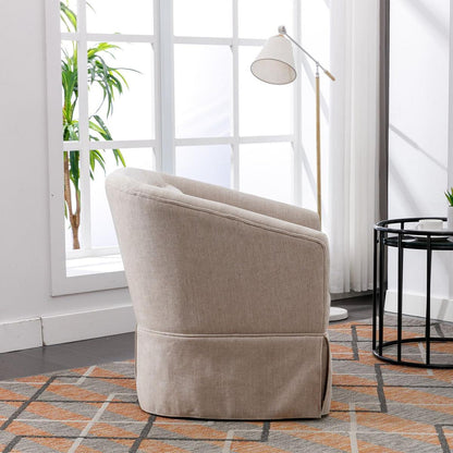 degree Swivel Accent Armchair Linen Blend Beige