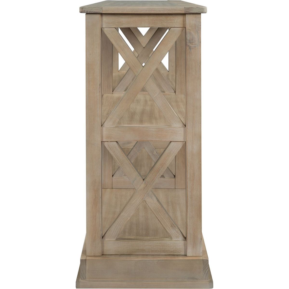 Console Table with 3-Tier Open Storage Spaces and " X"