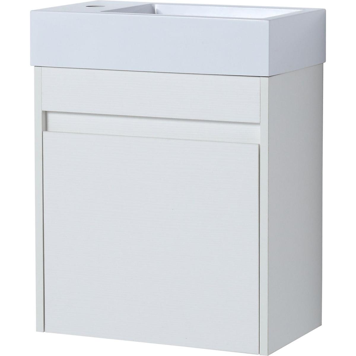 Bathroom Vanity For Small Bathroom With Single Sink, Soft Close Doors, Float Mounting Design, 18x10-00518 WSG