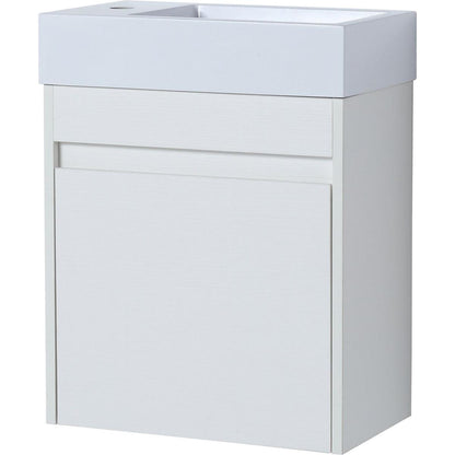 Bathroom Vanity For Small Bathroom With Single Sink, Soft Close Doors, Float Mounting Design, 18x10-00518 WSG