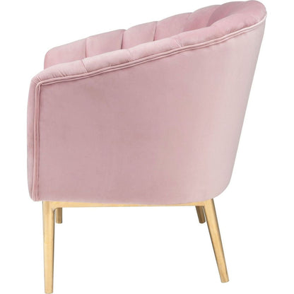 Colla Accent Chair in Blush Pink Velvet & Gold