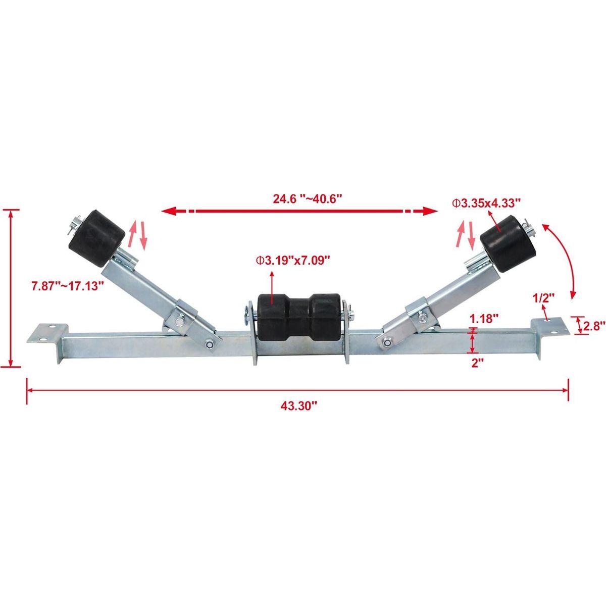 Boat Trailer Bottom Support Bracket with Keel Rollers capacity 1760lbs - Streamdale Furniture