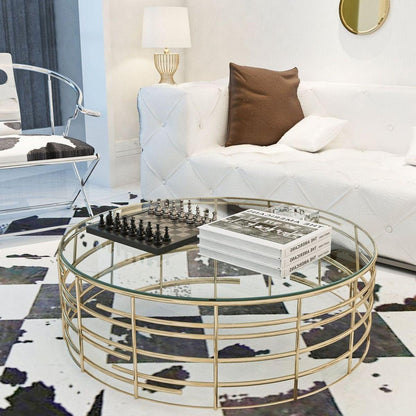 36" Inch Round Tempered Glass Table Top Clear Glass 1/4" Inch Thick Round Polished Edge