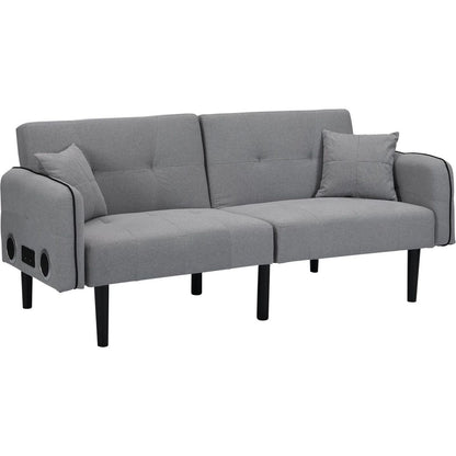 Folding Ottoman Sofa Bed with stereo (Gray)