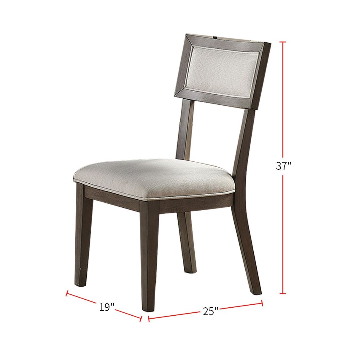 White Fabric Upholstery Dining Chair, Grey (Set of 2)