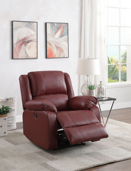 Zuriel Power Recliner, Red PU 52153