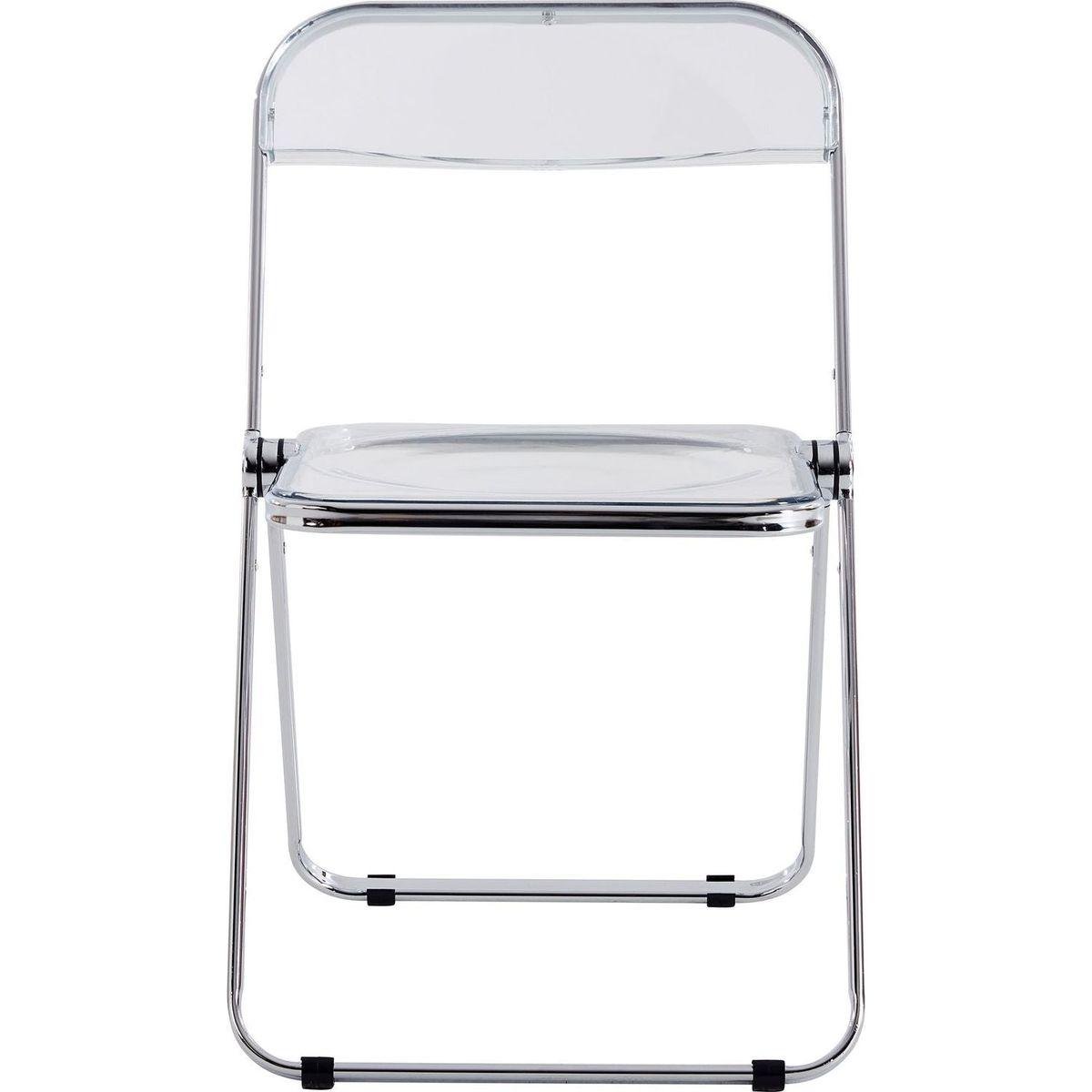 White Clear Transparent Folding Chair Chair Pc Plastic Living Room Seat 32" H x 17" W x 18" D