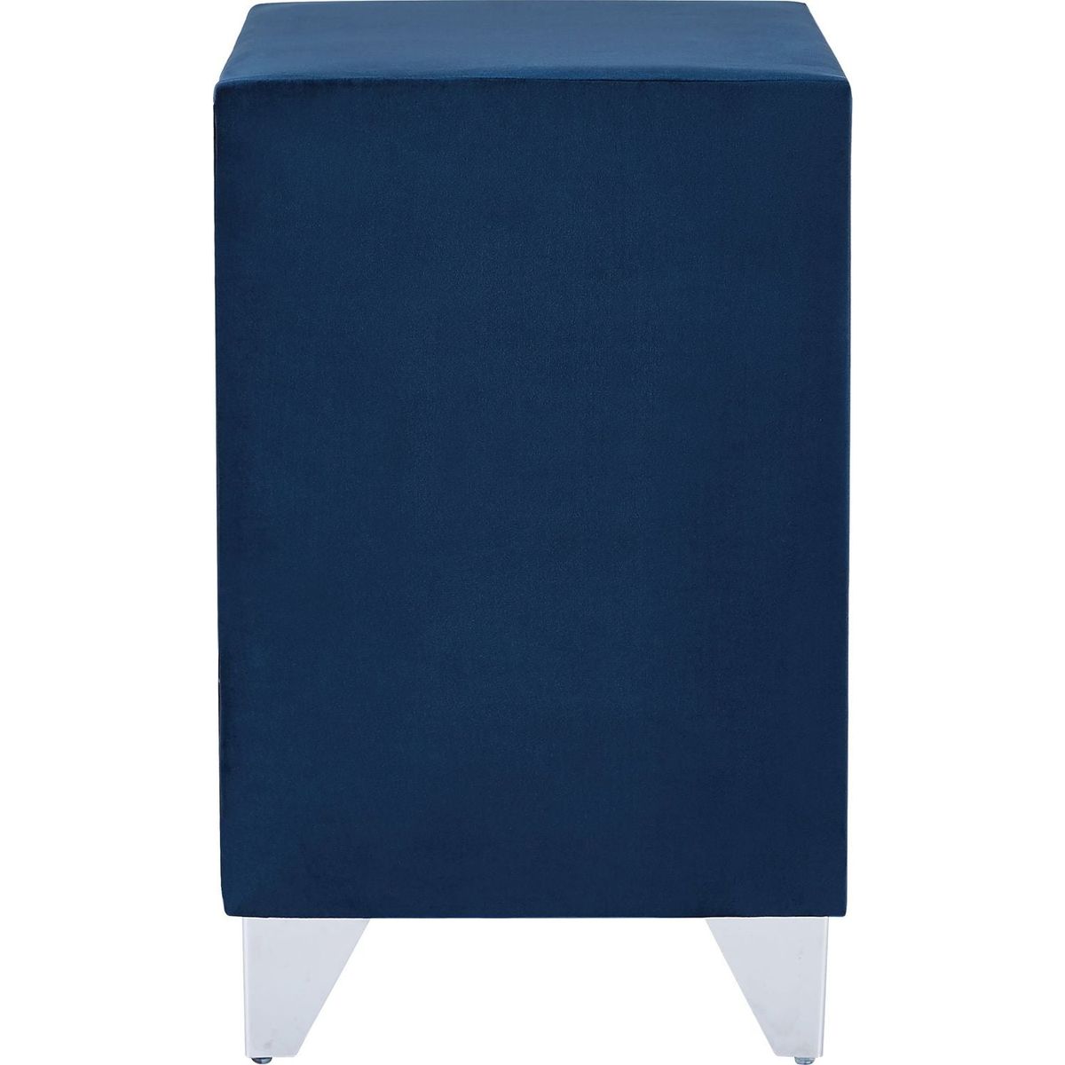 Simple beautiful double-decker nightstand, metal legs with Electroplate, Bule Flannelette