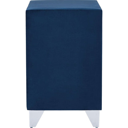 Simple beautiful double-decker nightstand, metal legs with Electroplate, Bule Flannelette