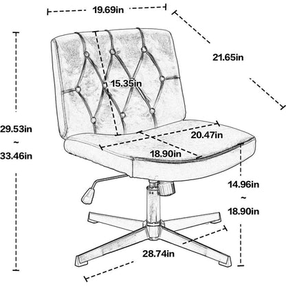 Home Office Desk Chair, Vanity Chair, Modern Adjustable Home Computer Executive Chair Swivel Task Chair for Small Space, Living Room, Make-up, Studying