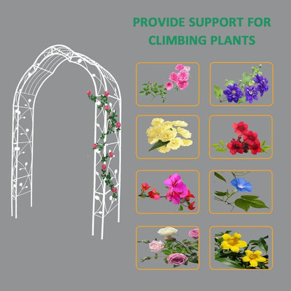 Metal Garden Arch Assemble Freely with 8 Styles Garden Arbor Trellis Climbing Plants Support Rose Arch Outdoor Arch Wedding Arch Party Events Archway White
