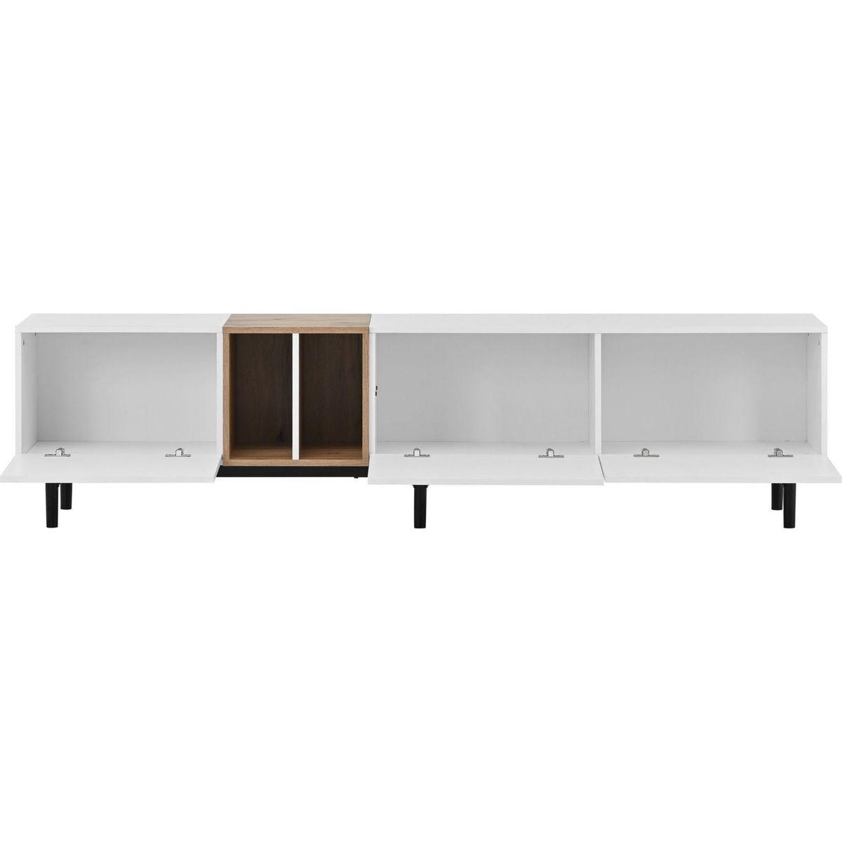 Modern TV Stand for 80" TV with 3 Doors, Media Console Table, Entertainment Center with Large Storage Cabinet for Living Room, Bedroom