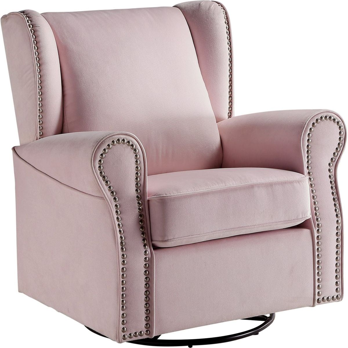 Tamaki Swivel Chair w/Glider, Pink Fabric