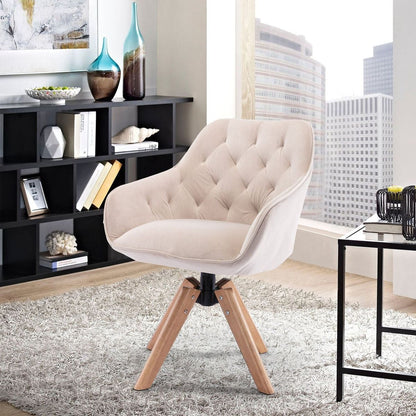 Solid Wood Tufted Upholstered Armless home office chair