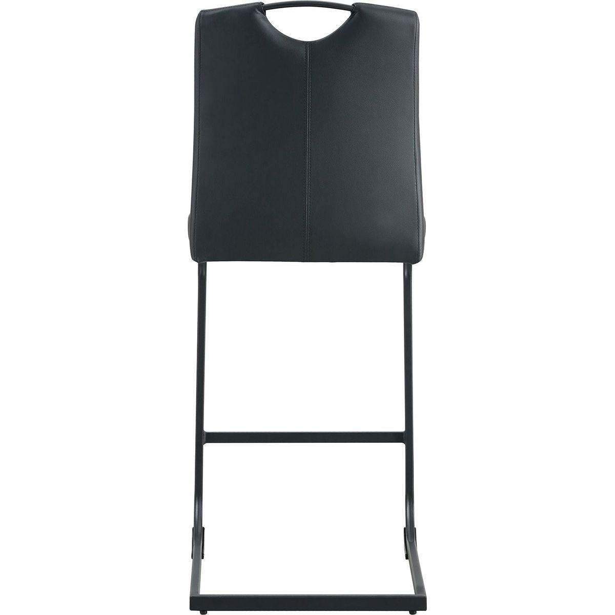 Black PU Chair Barstool Dining Counter Height Chair Set of 2