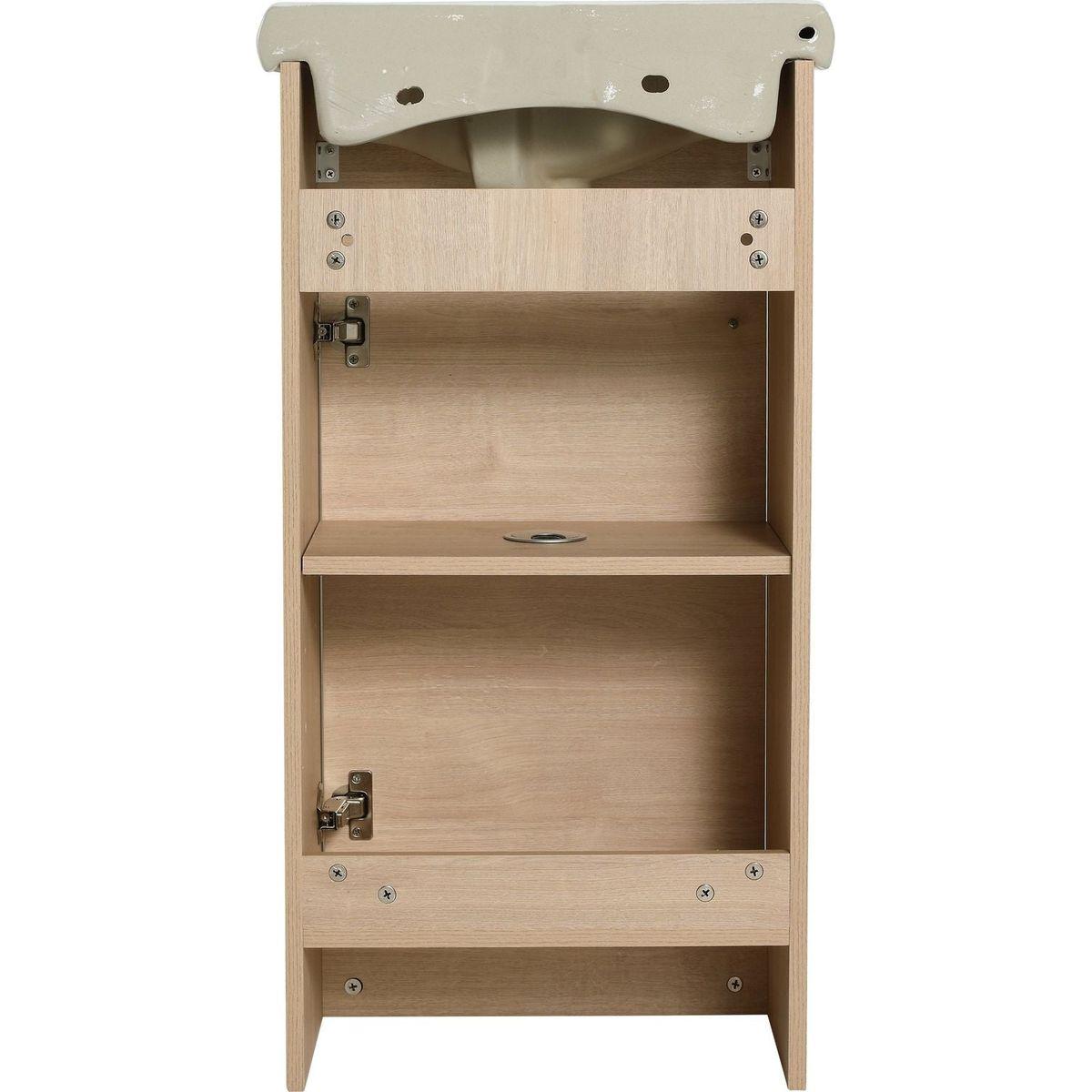 Freestanding 18 Inch Bathroom Vanity, Small Bathroom Vanity With Sink, Bathroom Vanity and Sink Combo (KD-PACKING)-G-BVB02218PLO