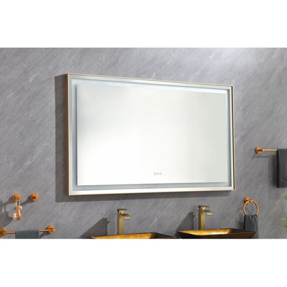 60x36 LED Lighted Bathroom Wall Mounted Mirror with High Lumen+Anti-Fog Separately Control