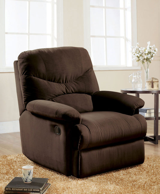 Arcadia Recliner (Motion) in Chocolate Microfiber