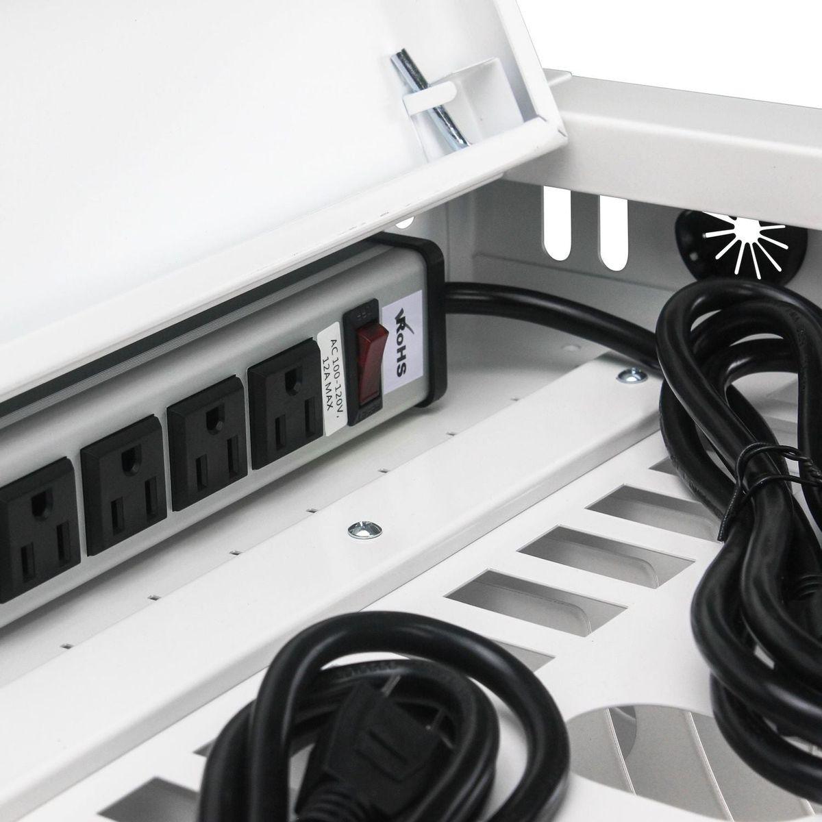 16 Bay Charging Cabinet for Laptop, Chromebook, Locking Charging Station-WHITE