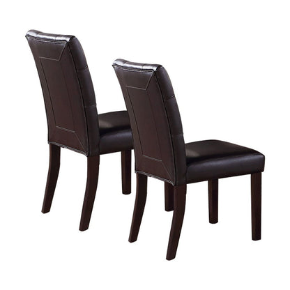 Leroux Upholstered Dining Chairs With Button Tufted, Dark Brown(Set of 2)