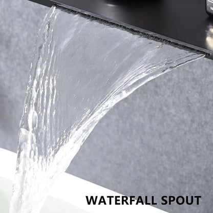 Single Handle Waterfall Wall Mounted Bathroom Sink Faucet