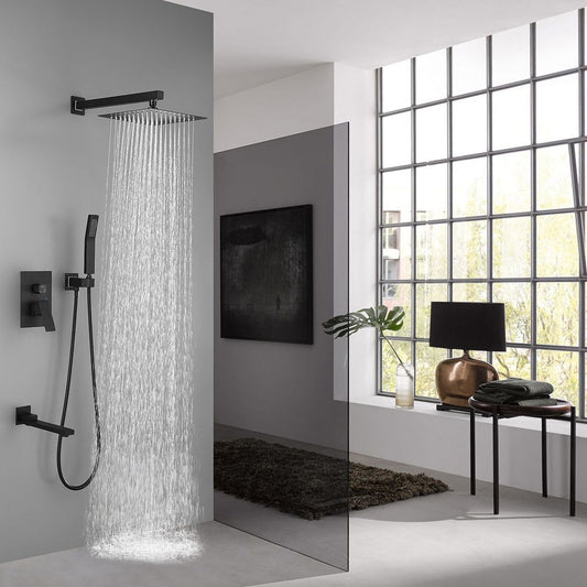 Shower System 10 Inch Square Bathroom Luxury Rain Mixer Shower Combo Set