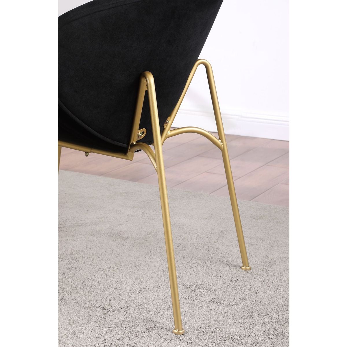 2 Chair/ 1 Carton Velvet Dining Chairs, Upholstered Living Room Chairs with Gold Metal Legs Colors)