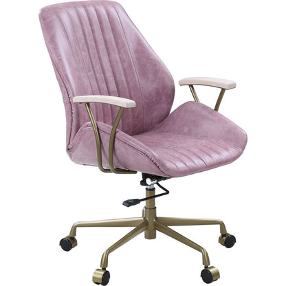 Hamilton Office Chair in Pink Top Grain Leather