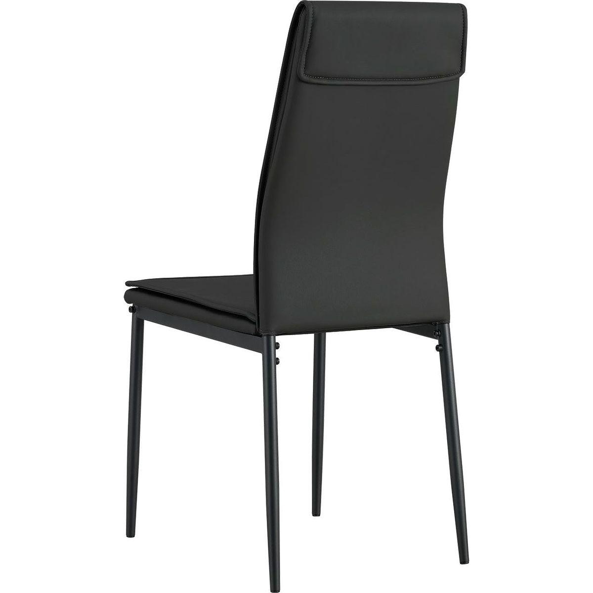 Dining chairs set of 4, Black modern kitchen chair with metal leg