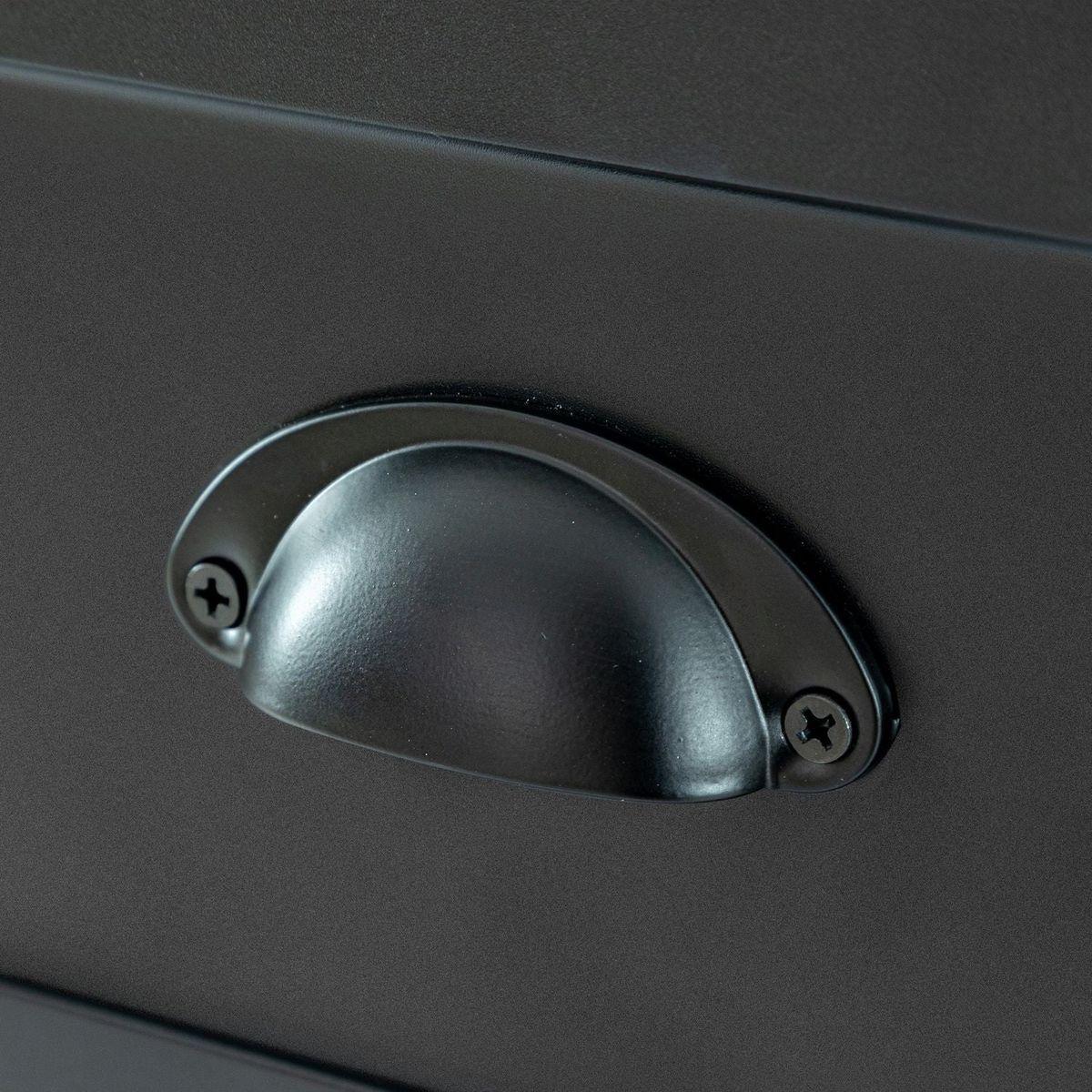 DRAWER DRESSER CABINETAR CABINET, storge cabinet, lockers, retro shell-shaped handle, can be placed in the living room, bedroom, dining room, black